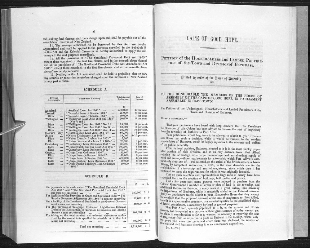 View document: Petition of The Householders and Landed Proprietors of The Town and Division of Bathurst, 1870.