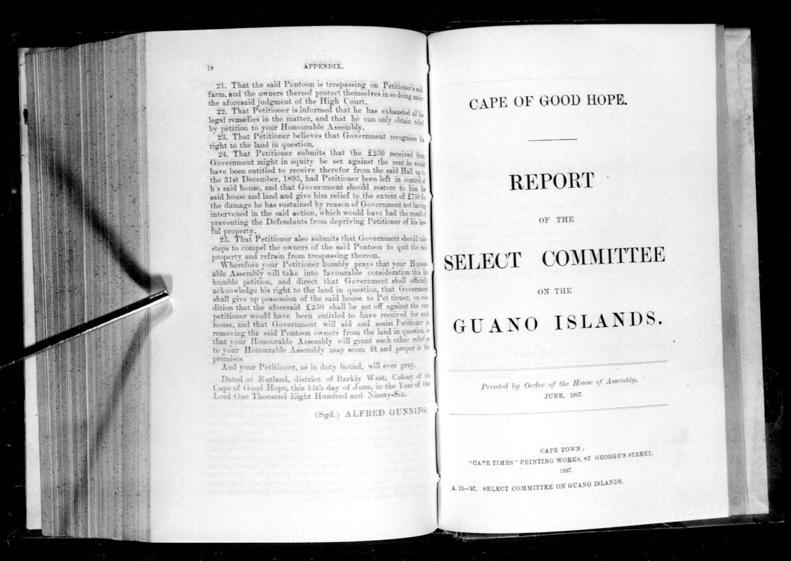 View document: Report of The Select Committee on The Guano Islands.