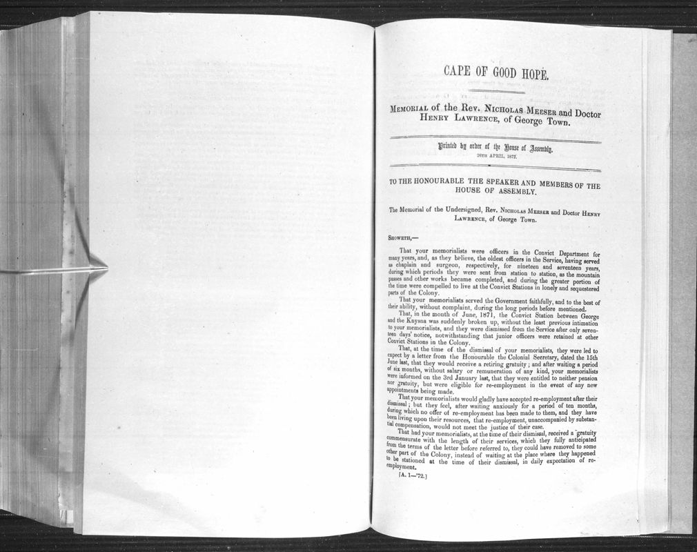 View document: Memorial of The Rev. Nicholas Meeser, 1872.