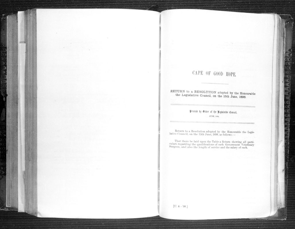 View document: Return to a Resolution Adopted on 15th June 1898.