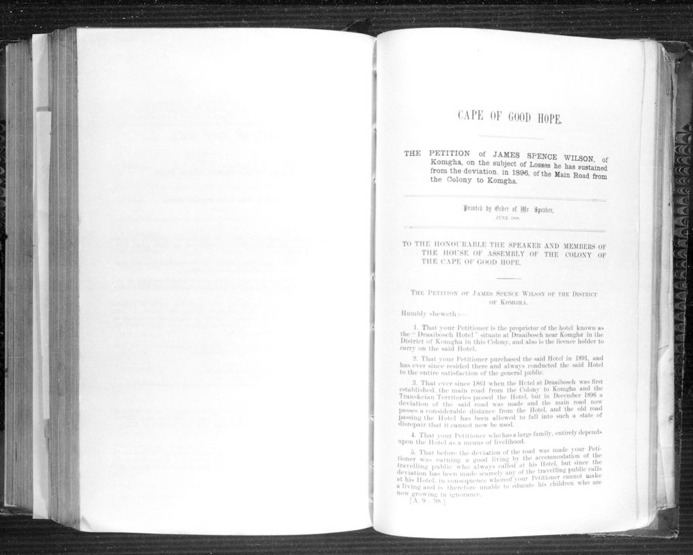 View document: The Petition of James Spence Wilson on The Subject of Losses He Has Sustained.