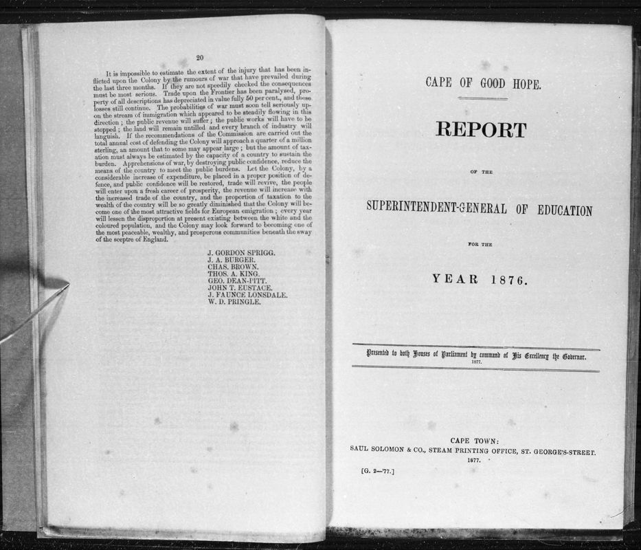 View document: Report of The Superintendent-General of Education For The Year 1876.