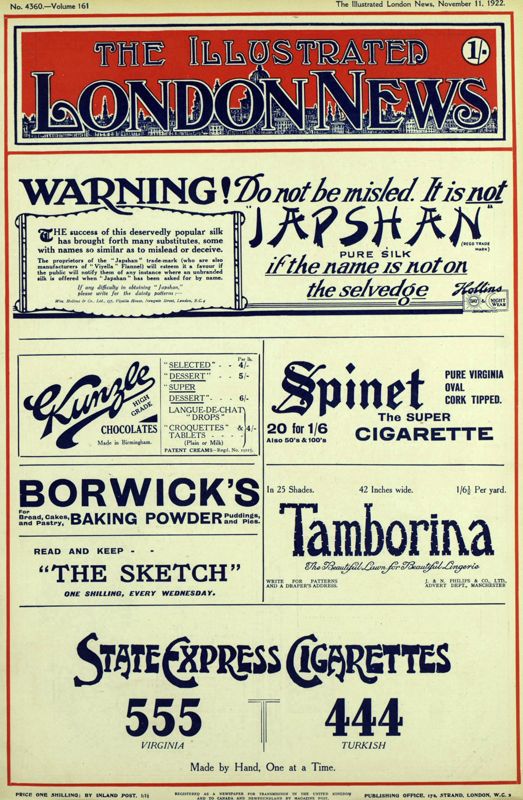 View document: 11 November 1922.