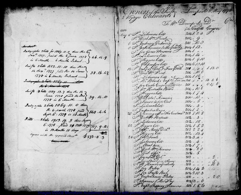 View document: Swift, Dreadnought & Dalrymple, 1772-1777.