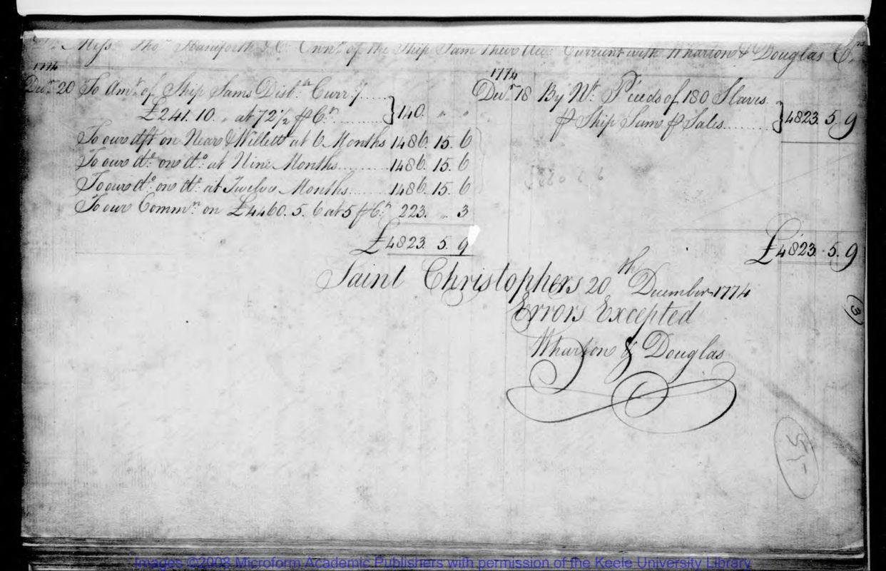 View document: Sam, 1774-1781.