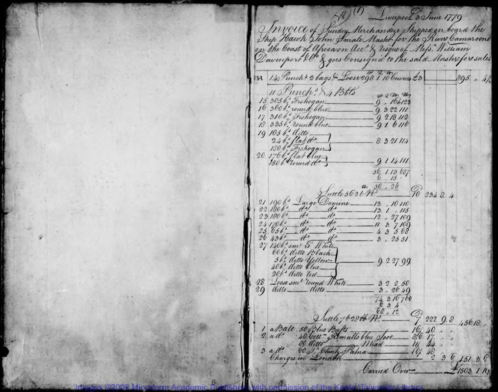 View document: Hawke, 1779-1782.