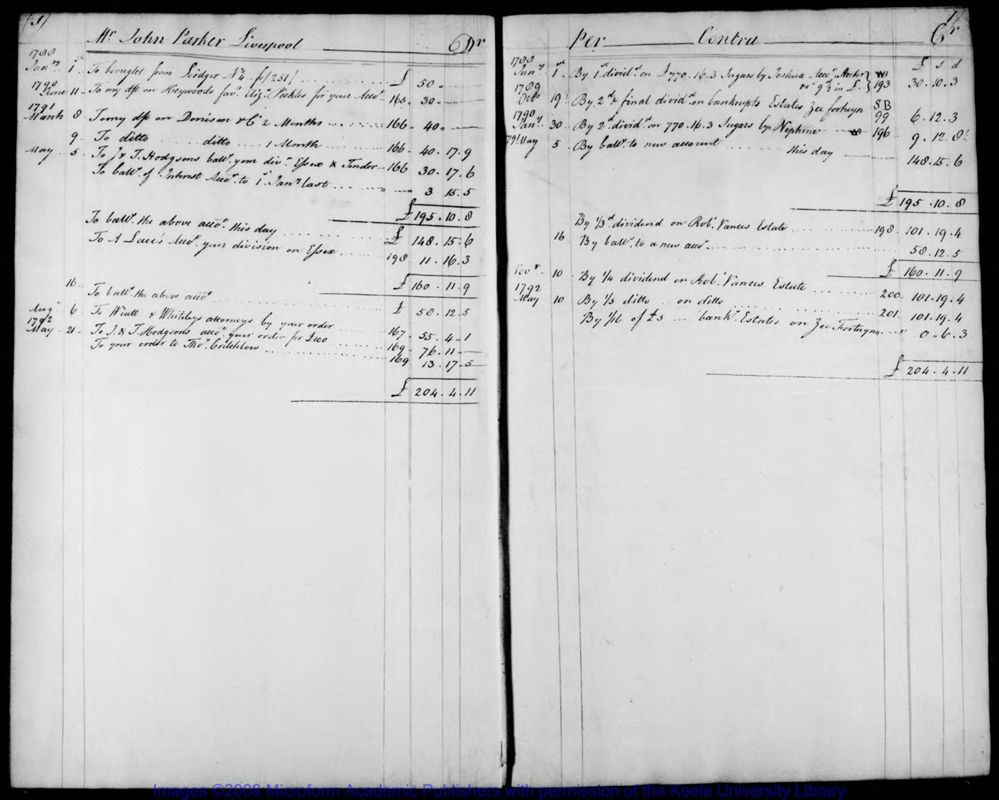 View document: Ledger book, 1788-1797.