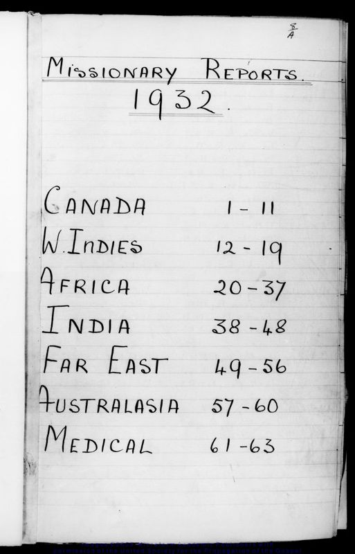 View document: Missionary reports, 1932-1935.