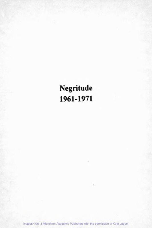 View document: Negritude 1961-1971.