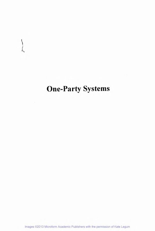 View document: One-Party Systems.