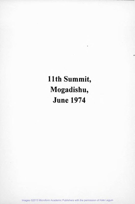 View document: Eleventh Summit, Mogadishu, June 1974.