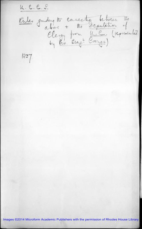View document: Upper Canada Clergy Society correspondence, 1835-1845.