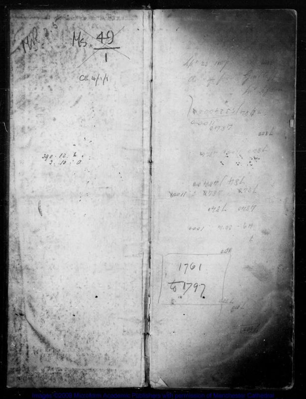 View document: Bursar's book, 1761-1797.
