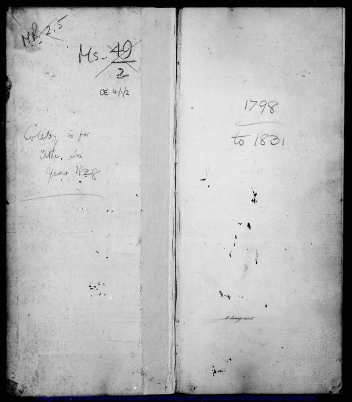 View document: Manchester Chapter annual accounts, 1798-1831.