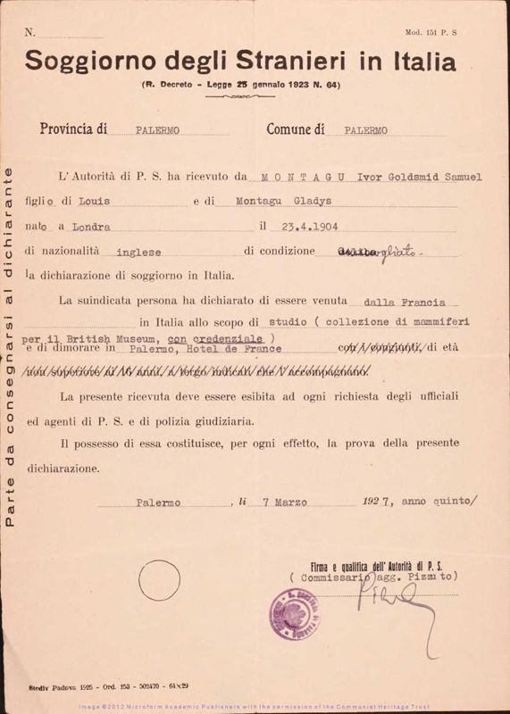 View document: Natural history expeditions in Italy and Yugoslavia, 1923-1927.