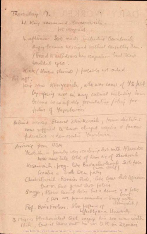 View document: Miscellaneous work related to Montagu, 1929-1976.
