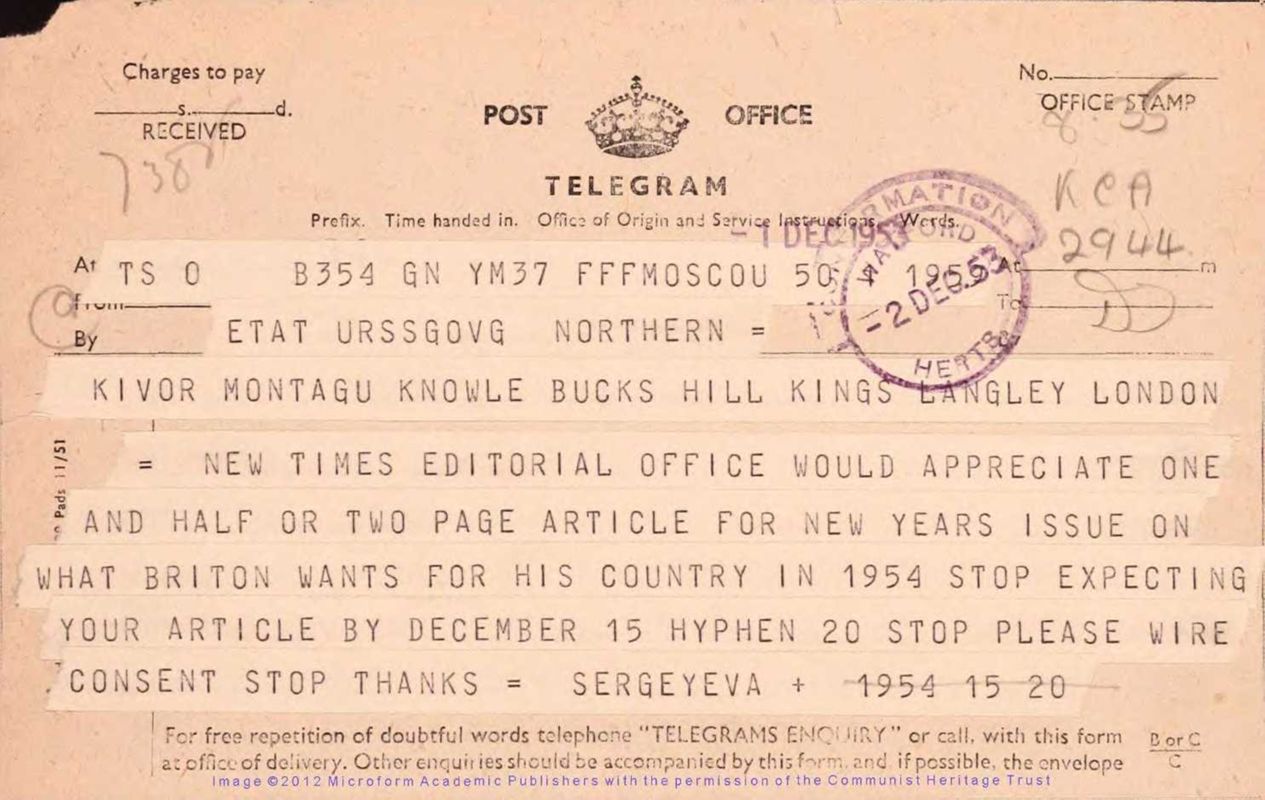 View document: Written material for publication abroad, 1949-1977.