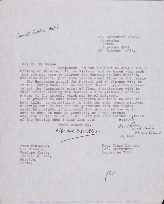 View document: Miscellaneous correspondents: Surnames L-M, c. 1923-1968.
