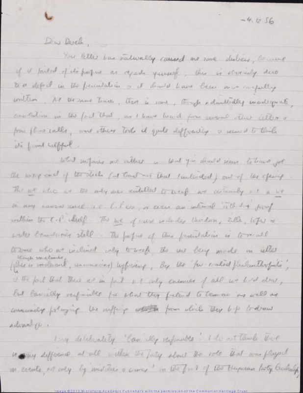 View document: Correspondence regarding Samuel Moore, 1975-1976.