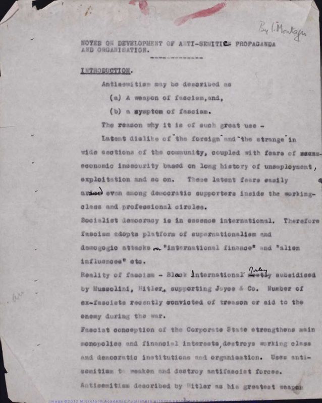 View document: Material on Jewish issues and anti-Semitism, 1943-1958.
