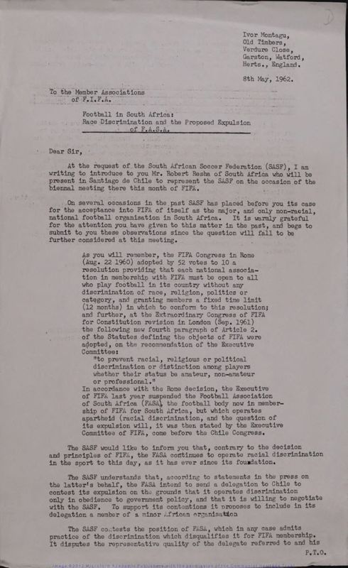 View document: South African sport under apartheid rule, 1962-1983.