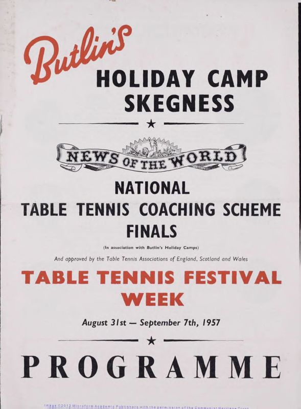 View document: Table Tennis during the 20th century, 1936-1988.