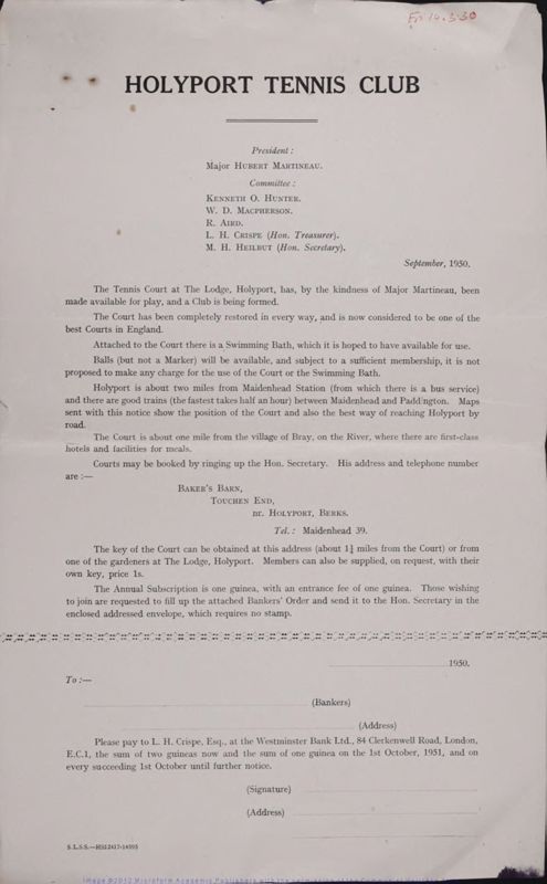 View document: Racket sports during the 20th century, 1919-1970.