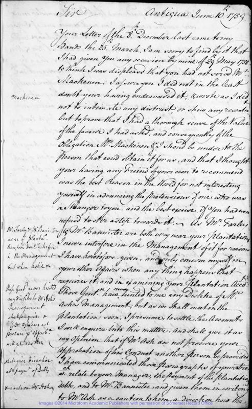 View document: Letterbook from Antigua, 1759-1784.