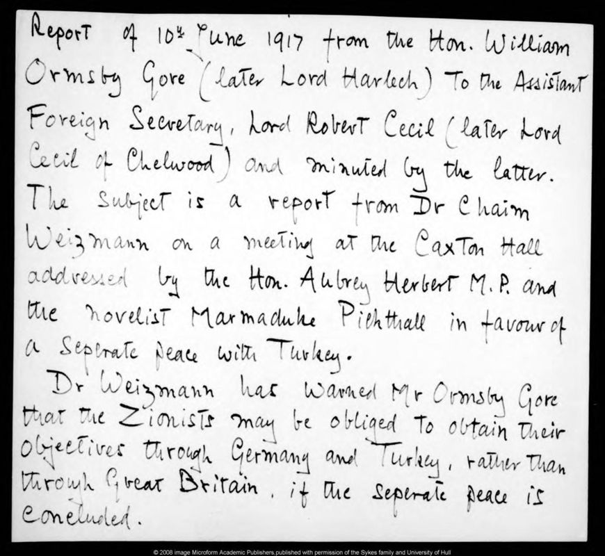 View document: Report, 10 June 1917.