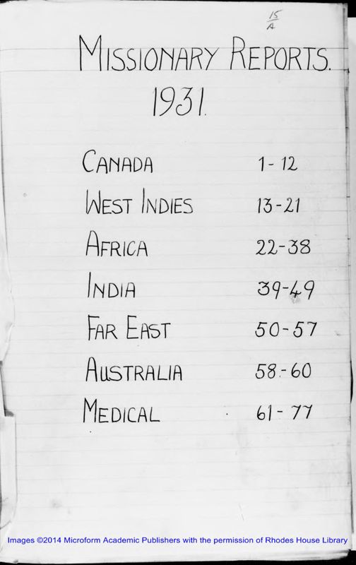 View document: E-Series Mission Reports, 1931-1933.