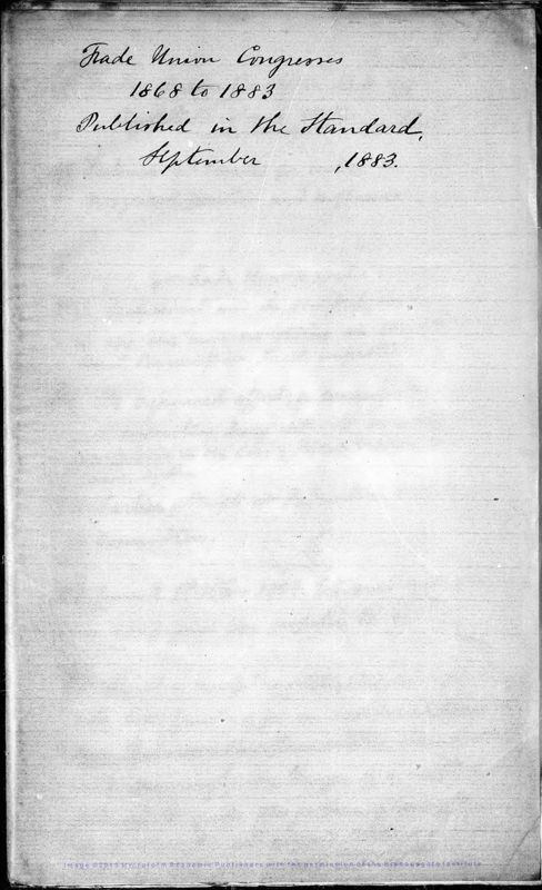 View document: Trade Union Congresses 1868 to 1883.