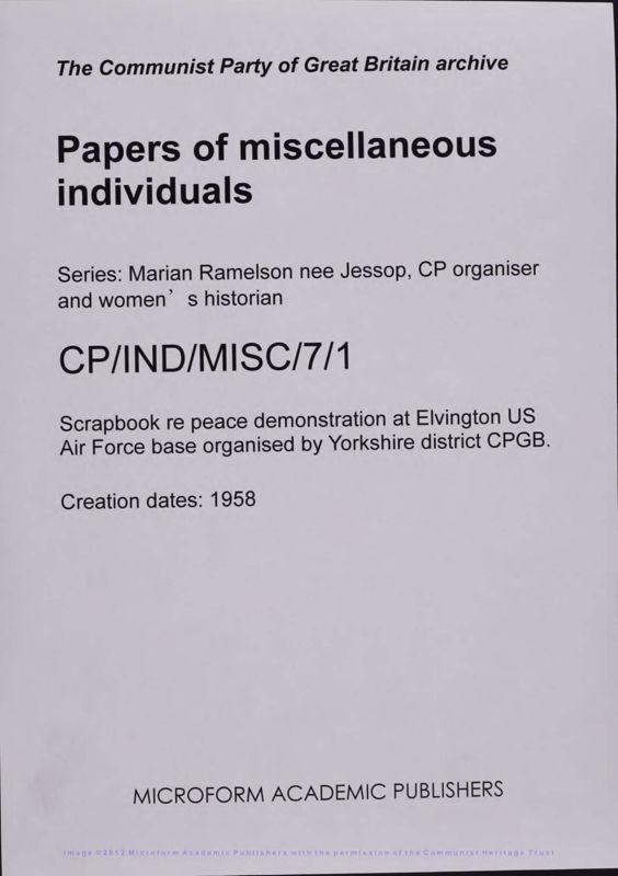 View document: Material from protests against U.S. imperialism, 1958.