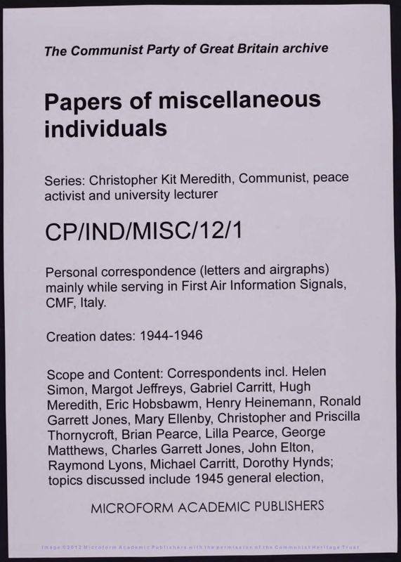 View document: Miscellaneous personal correspondence, n.d..