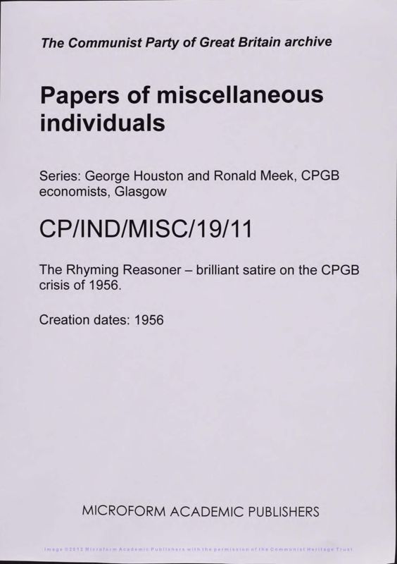View document: George Houston and Ronald Meek, 1956.