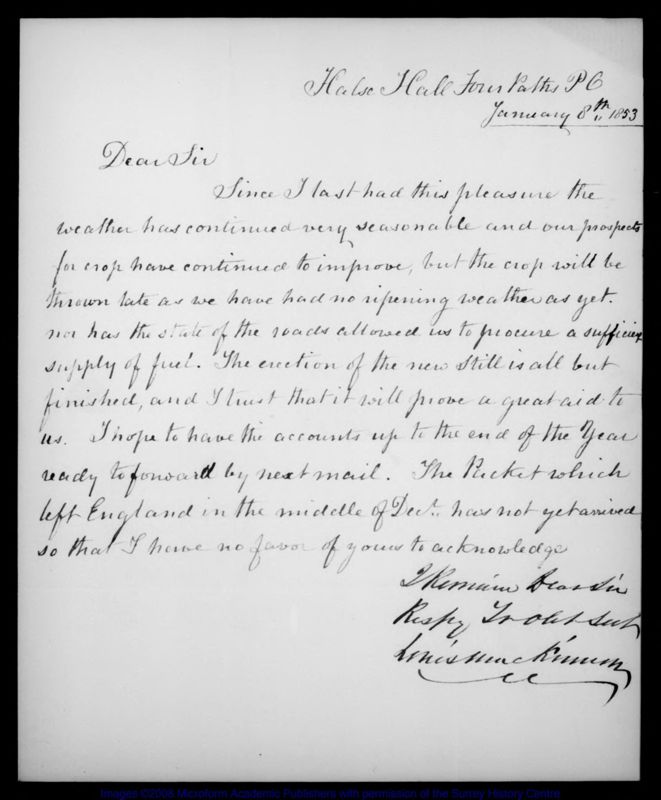 View document: Letters from Louis MacKinnon (Jan-Dec 1853).