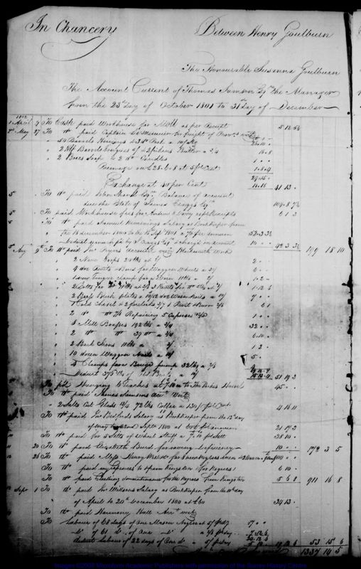 View document: Statements of account (1802-1833).