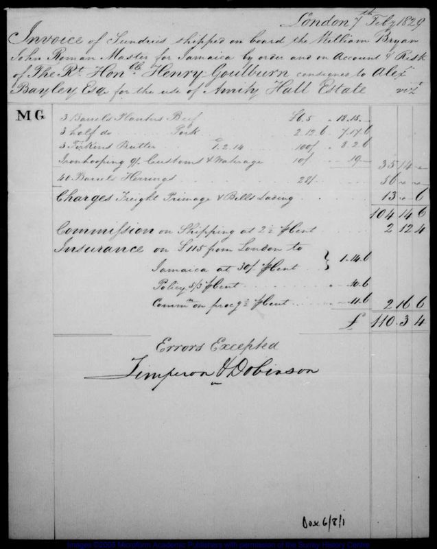 View document: Invoices for supplies and equipment (1829-1854).