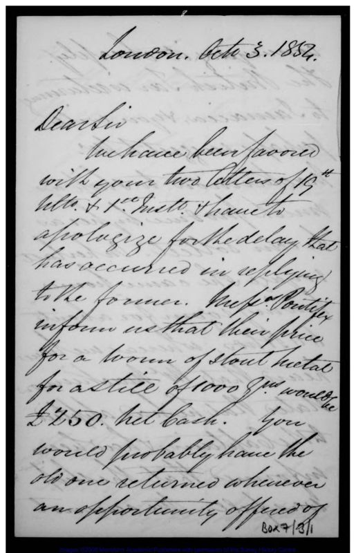 View document: Letters from Henekell DuBuisson & Co. (Nov 1854-Nov 1855).