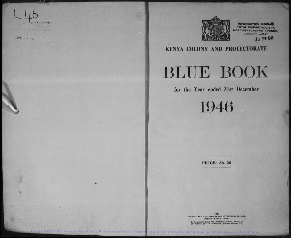 View document: Kenya Blue Book 1946.