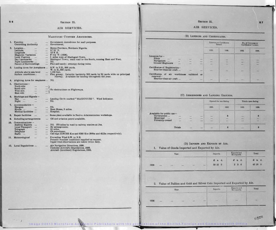 View document: Nigeria [Colony & Protectorate] Blue Book 1936.