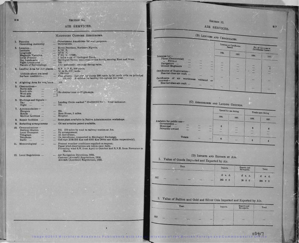 View document: Nigeria [Colony & Protectorate] Blue Book 1937.