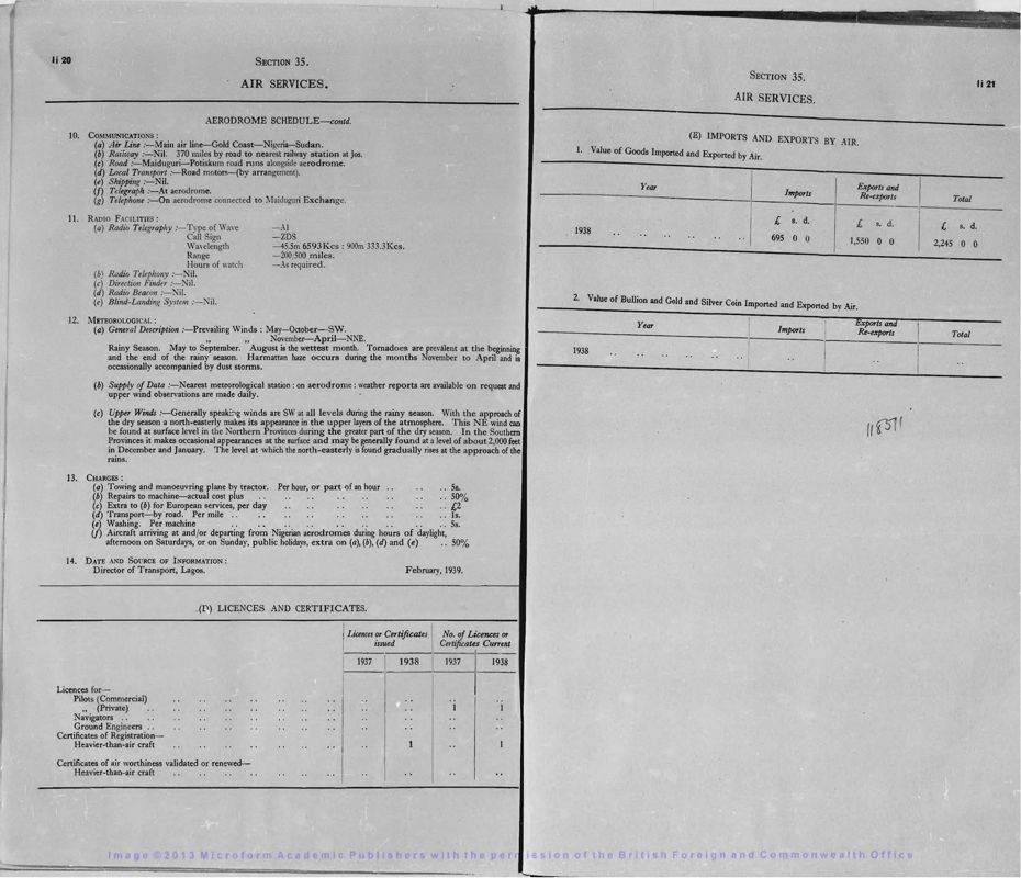 View document: Nigeria [Colony & Protectorate] Blue Book 1938.