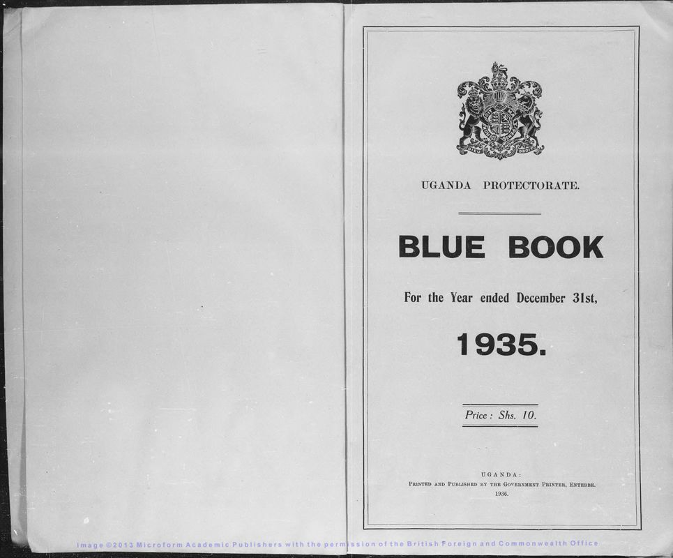 View document: Uganda Blue Book 1935.