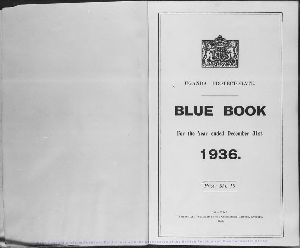 View document: Uganda Blue Book 1936.