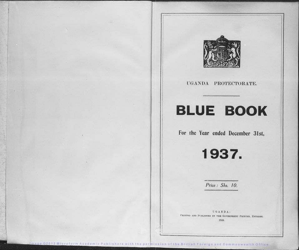 View document: Uganda Blue Book 1937.