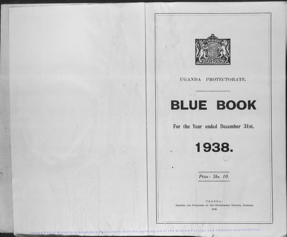View document: Uganda Blue Book 1938.