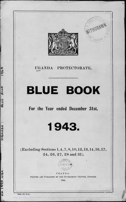 View document: Uganda Blue Book 1943.