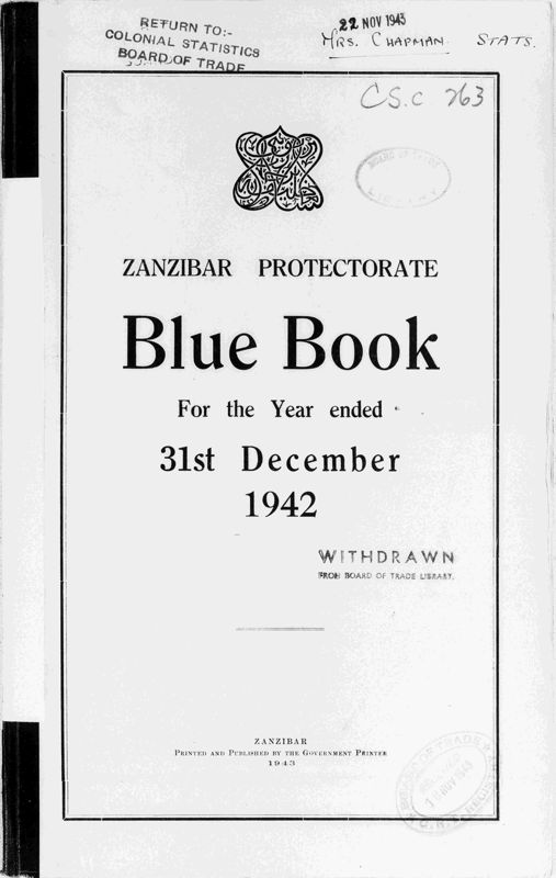 View document: Zanzibar Blue Book 1942..