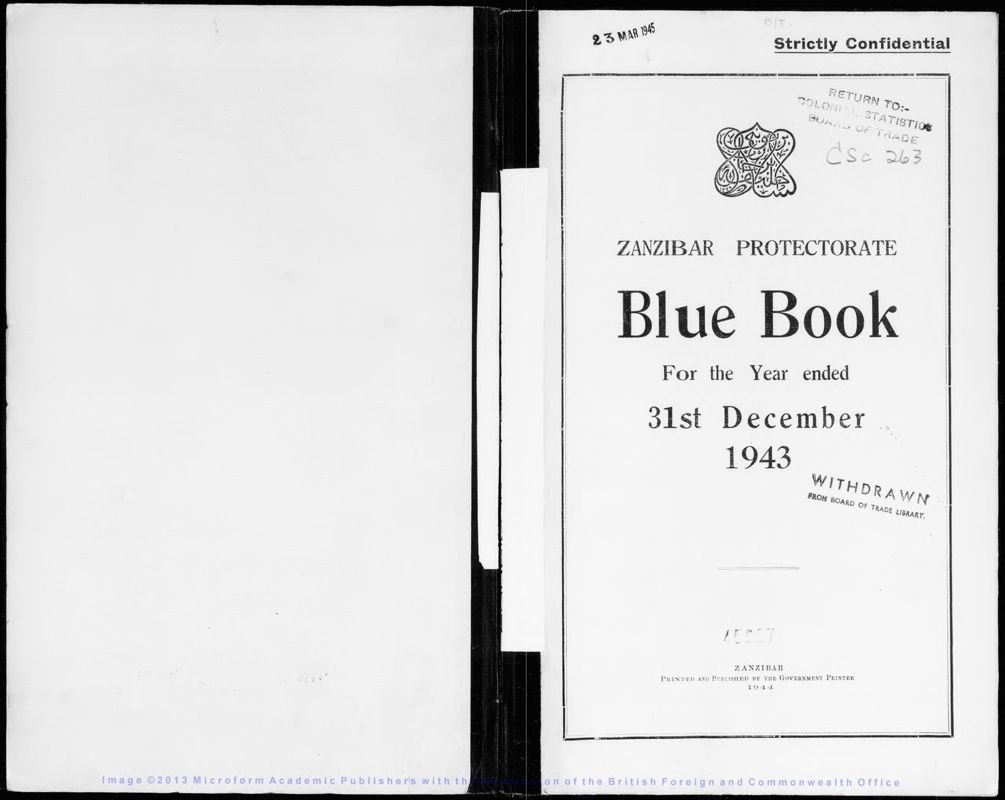 View document: Zanzibar Blue Book 1943..