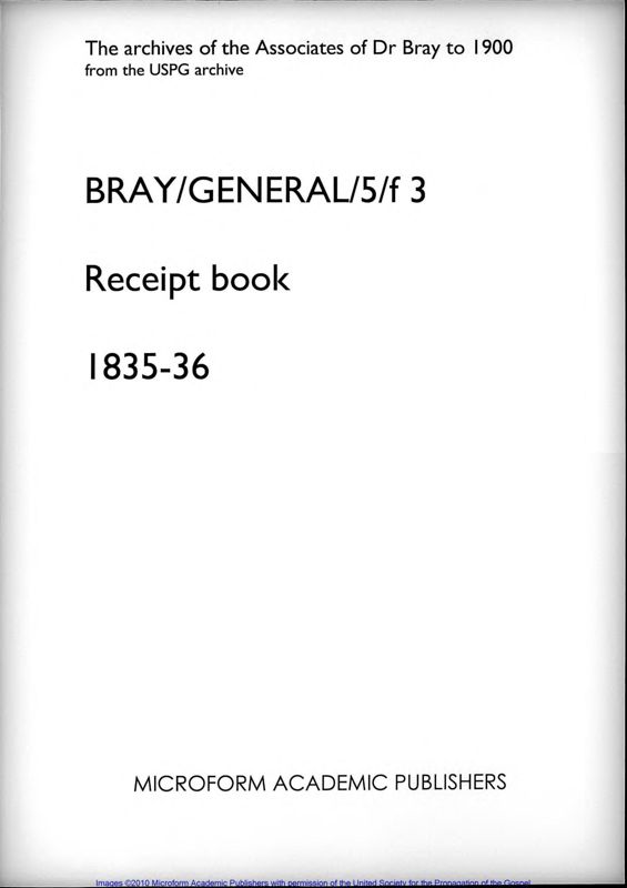 View document: Receipt book. 1835-36..